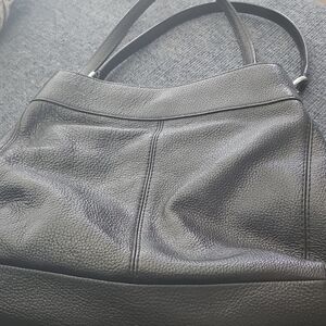 Classic Black Leather Shoulder Bag